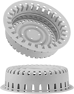 Drain Hair Catcher/Bathtub Drain Cover/Bathtub Filter/Drain Protector for Pop-Up & Regular Drains (Gray-2pcs)