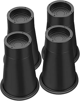 Bed Risers 8 Inch Heavy Duty, Elevation in Heights 6 or 7.8 Inch Round Furniture Risers for Bed Desk Table Sofa Couch, Bed Lifts Risers(4 Pack Black)