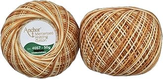 HUNNY- BUNCH® Premium Anchor Mercerised Knitting Crochet Cotton Thread Yarn Balls for Knitting, Weaving, Embroidery, DIY and Craft Making (Art. 4057) 50G - Pack of 1 (1218)