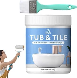 Bathroom Tile Paint | Quick-dry Refinishing Kits | Water-based Tile Paint | Bathroom Renovation Supplies | Bathroom Coating | Quick Renovation Solutions for Bathtubs, Sinks, Countertops
