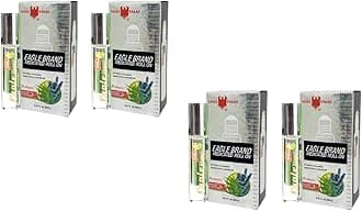 2 Packs - Twin White Roll On Eagle Essentail Medicated Oil - Bon Chai Dau LAN Con O Trang - 8mL per Bottle x 4 Bottles per Order
