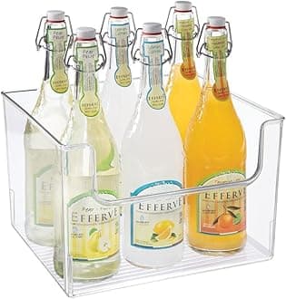 mDesign Fridge Storage Organiser Kitchen Storage Box For Food And Vegetables Bpa Free Plastic Freezer Compartment Drawer Single Clear