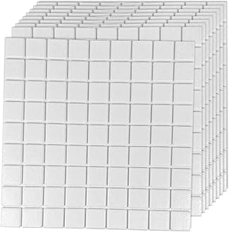 JOLOV 3D Wall Panels, Pack of 12 Tiles Wall Panels, Waterproof, Heat Resistant, 19.7 x 19.7inch PVC Wall Panel, Matt White Diamond Design 32 Sq Ft,for Living Room,Hotel Lobby,Game Room (Mosaic)