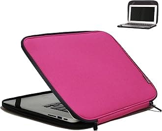Inntzone Laptop Sleeve 11.6 Inch Foldable Slim Case Lightweight Bag Notebook Computer Carrying Flip Cover (Pink)
