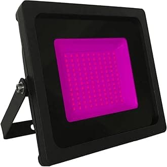 50W Pink LED Slimline Floodlight, Waterproof Outdoor Light, IP65 Rated Focus Light for Medium Gardens & Commercial Effect Lighting, Energy-Efficient A+, 400W Equivalent with 120-Degree Beam Angle