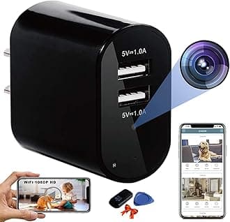 LUOHE2025 Upgraded Smart USB Camera，1080P HD Hidden Cameras Small Motion Detection，Nanny Cam Charger Wireless， Baby Monitor Surveillance Cams, APP Control Mini WiFi Cam Indoor for Baby Pet