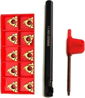 Maizoon CNC Internal Lathe Threading Boring Bar Holder SNR0010K11 + 10Pcs 11IR A60 Inserts + T8 Wrench CNC Turning Tool Stainless Steel High Grip, Impact Resistance and Strong CNC Lathe Tools DZ05