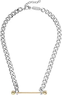 Diesel DX1408931 Men's Steel Necklace Length 400 mm + 50 mm Width 61 mm Height 7 mm Silver Stainless Steel Necklace