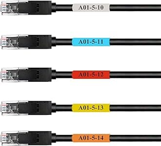 Mr-Label Self-Laminating Wrap Around Cable Labels – Letter Sheet Laser Printer Only – for Wire Marking Identification (25 Sheets (800 Labels), 5 Assorted Color)