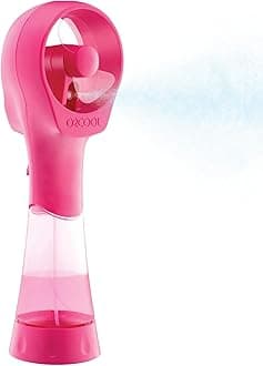 Elite Battery Powered Handheld Water Misting Fans (Raspberry)…