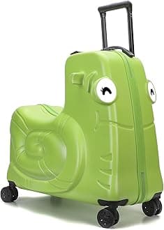 Kids Luggage, Kids Ride-on Luggage with Spinner Wheels Suitcase, Kid's Ride-On Suitcase Help Your Child Relax, Carry On Trolley with Password Lock (Green, 20 inches)