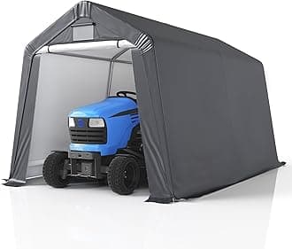 GARTOO 8' x 14' Outdoor Storage Shelter Shed- Heavy Duty Storage Tent with Roll-up Ventilated Windows, Portable Garage Zipper Storage shed for Bike, ATV, Motorcycle Shelter, Gray