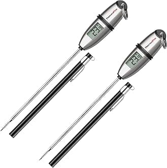 ThermoPro TP02S Meat Thermometer with Digital Probe for Instant Read Cooking Thermometer for Kitchen Smoker Grill BBQ Water Milk Jam Hot Beverage Thermometer Probe, 2 Pack