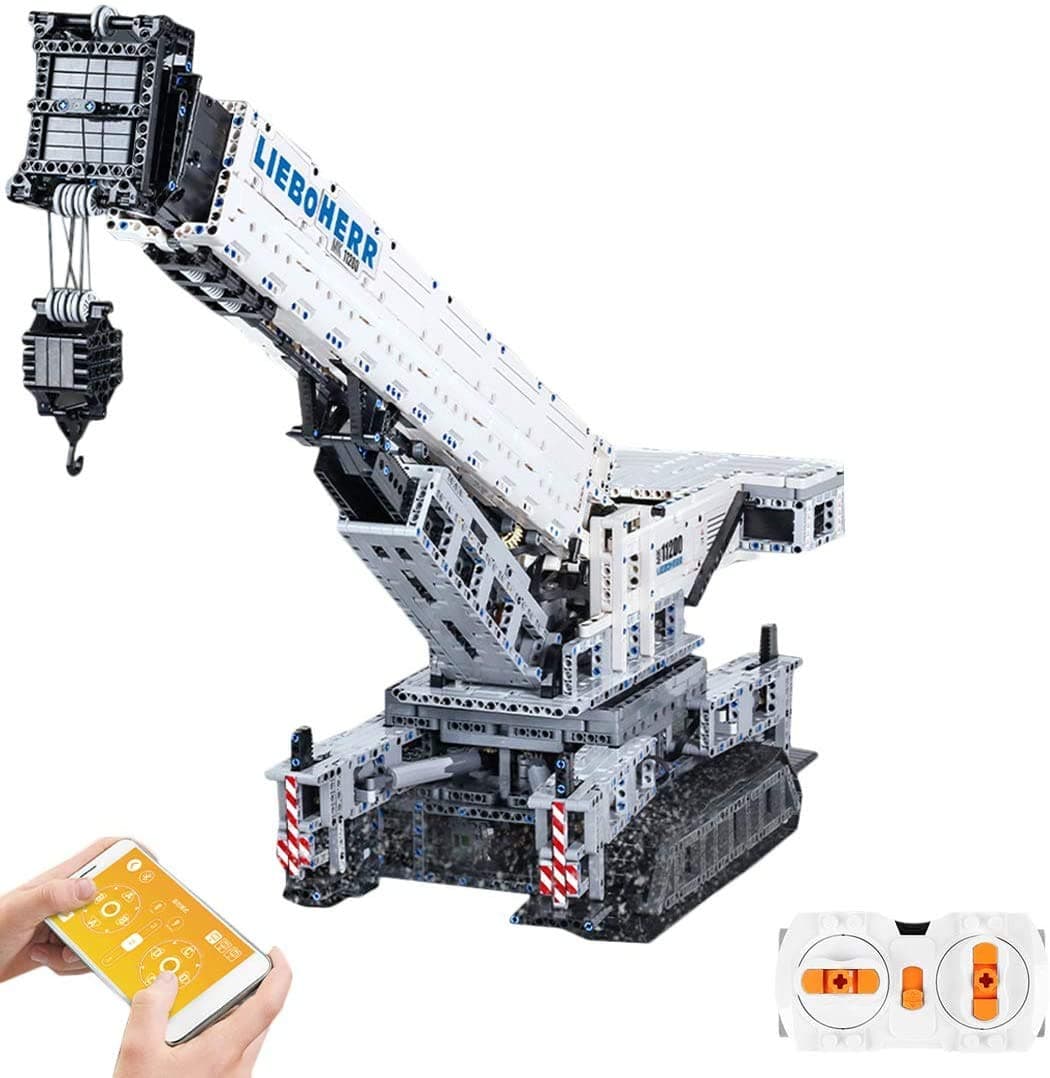 Likecom Technic Crawler Crane Model Building Blocks, 2.4G Dual RC Crawler Crane Model Construction Kits Compatible with Lego Technic, 4000Pcs