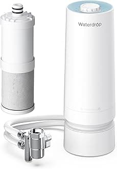 [Ultra Filtration] Waterdrop Water Filter for Sink Faucet, 4000 Gallons Countertop Water Filter System, Filter Life Reminder, 0.01μm Ultra-Filtration System, Reduces 99% Chlorine, WD-CTF-08 (1 Filter)