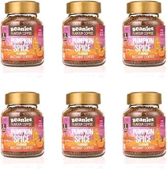 Beanies Pumpkin Spice Flavour Instant Coffee 50g, 6 Pack