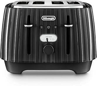 Ballerina Toaster, 4 Slot Toaster, Reheat, 5 Browning Settings, Defrost and Cancel Functions, Pull Crumb Tray, CTD4003.BK, 1800W, Black