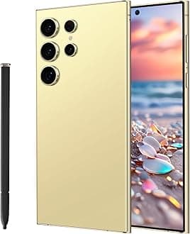 C23 Ultra 5G Smartphone,6GB+256GB Fully Cell Phone for Android 13, 6.8" Unlocked Cell Phone, 6800mAh, 48MP+108MP Dual Camera/Dual(Yellow)