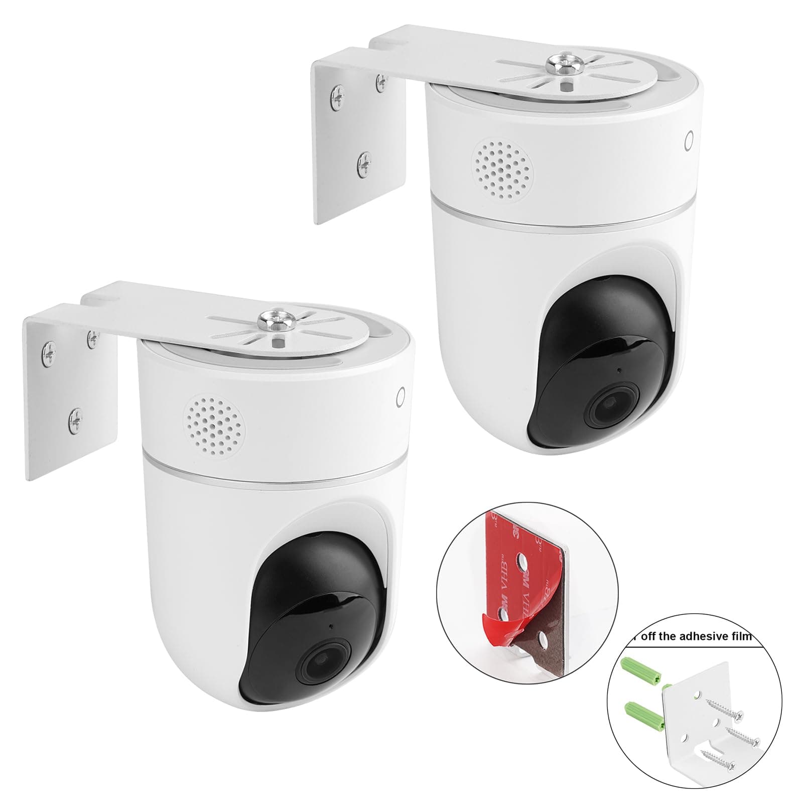 2Pack Adhesive Metal Wall Mount Compatible with Eufy Security Solo Indoor Cam E220 & P24, No Drilling VHB Stick On or Screw Install, Two Ways Install Camera Mounting Bracket Get The Best View