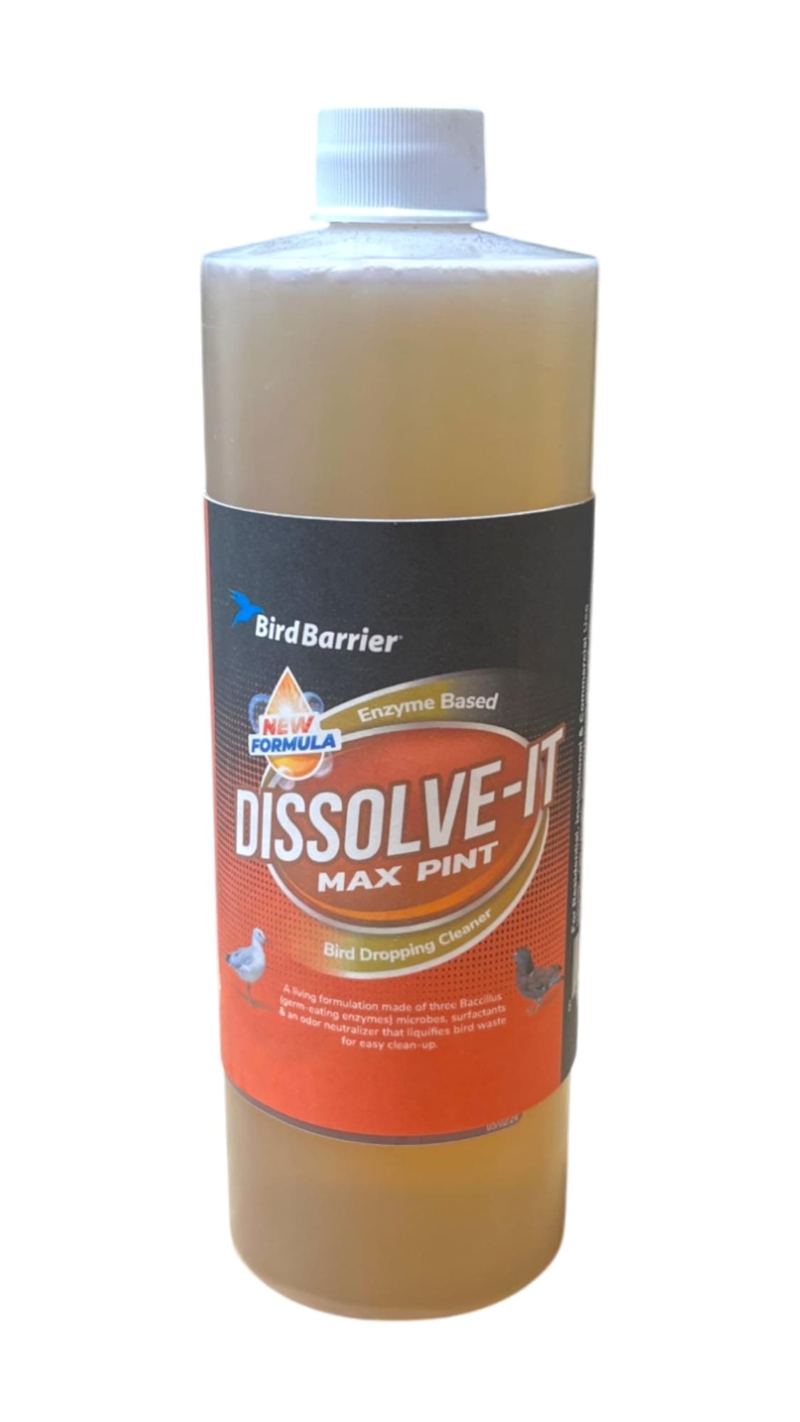 Bird Barrier Dissolve-It Max Enzyme Cleaner - Mix With Water – Dropping Dissolves Waste Treat Affected Areas Before Installing Control Products Cage 1 Pint Makes