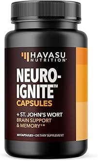 NeuroIGNITE Brain Supplements for Memory and Focus - 60 Count - Nootropics Brain Support Supplement with St. John's Wort, Ginkgo Biloba, Bacopa, Phosphatidylserine - Non-GMO Capsules, 2-Month Supply