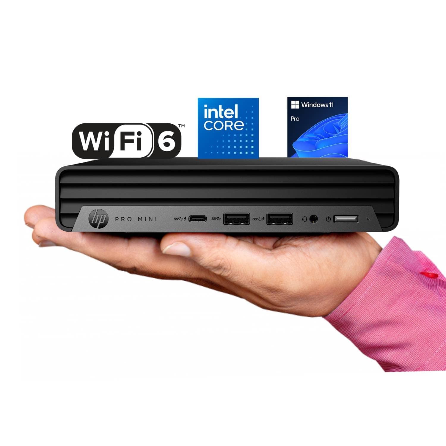 HP Pro 400 G9 Mini PC Desktop Computer, Intel CPU, 32GB DDR5 RAM, 2TB PCIe SSD, Triple 4K Display Support, USB-C, Ultra-Quiet Design, Bluetooth 5.2, WiFi 6, Keyboard and Mouse, Windows 11 Pro