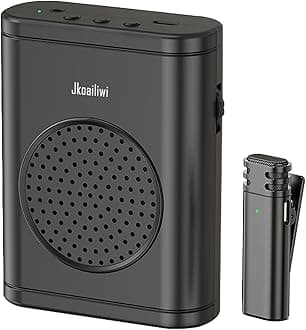 Portable Bluetooth Voice Amplifier with Wireless Lavalier Microphone, Personal Teacher Microphone for Classroom, Speaker Megaphone System for Yoga/Meetings/Speeches/Tours