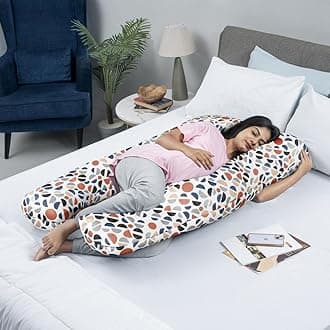 Wakefit Pregnancy Pillow | 3 Month Warranty | 100% Cotton U-Shape Maternity Pillow for Pregnant Mothers, Pillow for Pregnant Women with Breathable & No Heat Fabric | Bekky
