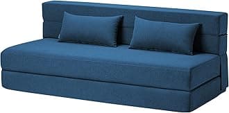 Folding Sofa Bed with Pillows- Convertible Chair Floor Couch & Sleeping Mattress, Foldable Memory Foam Sleeper for Living Room/Dorm/Guest Room/Home Office/Apartment/Loft, Queen, Navy Blue