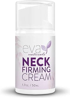 Eva Naturals Neck Firming Cream for Women - Neck Cream for Firming, Tightening, Lifting Sagging Skin, Anti Aging Moisturizer with Retinol, Collagen, Hyaluronic Acid, Peptides & Vitamin C — 1.7 Fl Oz