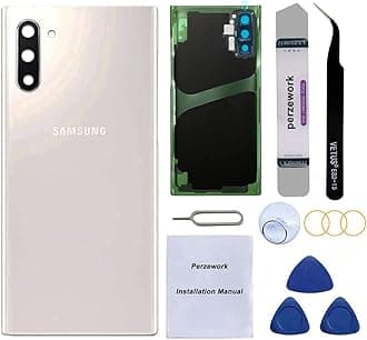 Rear Back Glass Replacement for Samsung Galaxy Note 10 6.3 inches with Reparing Toolkit and Pre-Installed Adhesive (Aura White)