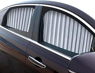 Side Window Shade (2pcs), Magnetic Car Curtains for Privacy & UV Ray Blocking, Silver, Universal Fit for Passenger Cars
