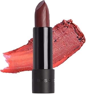 Ruby's Organics Semi-Matte Lipstick for Women All Indian Tones- Highly Pigmented, Moisturizing, Non Drying, Lightweight and Long Lasting- Lip Makeup, Synthetic Chemical Free- Raisin, 3.7g