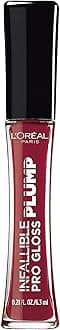 L’Oréal Paris L'Oreal Infallible Pro Gloss Plump Lip Gloss with Hyaluronic Acid, Long Lasting Plumping Shine, Lips Look Instantly Fuller and More Plump, Ruby Sheen, 6ml