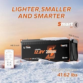 Litime 4Packs LiFePO4 Lithium Deep Cycle Battery Bluetooth, Low-Temp Protection, 2560Wh Energy Max. 1280W Load, Up to15000 Cycles, Perfect for RV, Solar Energy Storage
