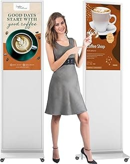 32 inch Indoor Digital Signage Touchscreen IPS Floor Standing Digital Kiosks Interactive Displays with WiFi HDMI/USB Input Auto AD Player, Android OS White