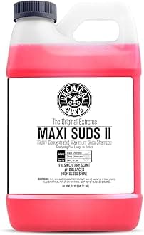 Chemical Guys Maxi Suds II Foaming Car Wash Soap – High Foam Car Wash Soap, Cherry Scent Shampoo and Gloss Booster for Foam Cannons, Guns or Buckets – Gentle, Safe for Trucks, SUVs, and RVs, 64 oz