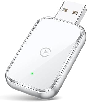 Wireless Carplay Adapter for iPhone, Convent Wired to Wireless Car Play Adapter, Mini Size with Extension Cable USB & USB C/Type-C, Stable Control & No Delay, White