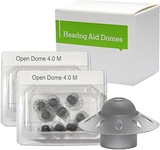 Hearing Aid Domes for Phonak Replacements, Phonak Hearing Aid Domes 2 Packs (20 Domes), Universal Domes for Phonak Hearing Aid Accessories. (Open Dome, Medium, 9 mm, 0.35 inches)