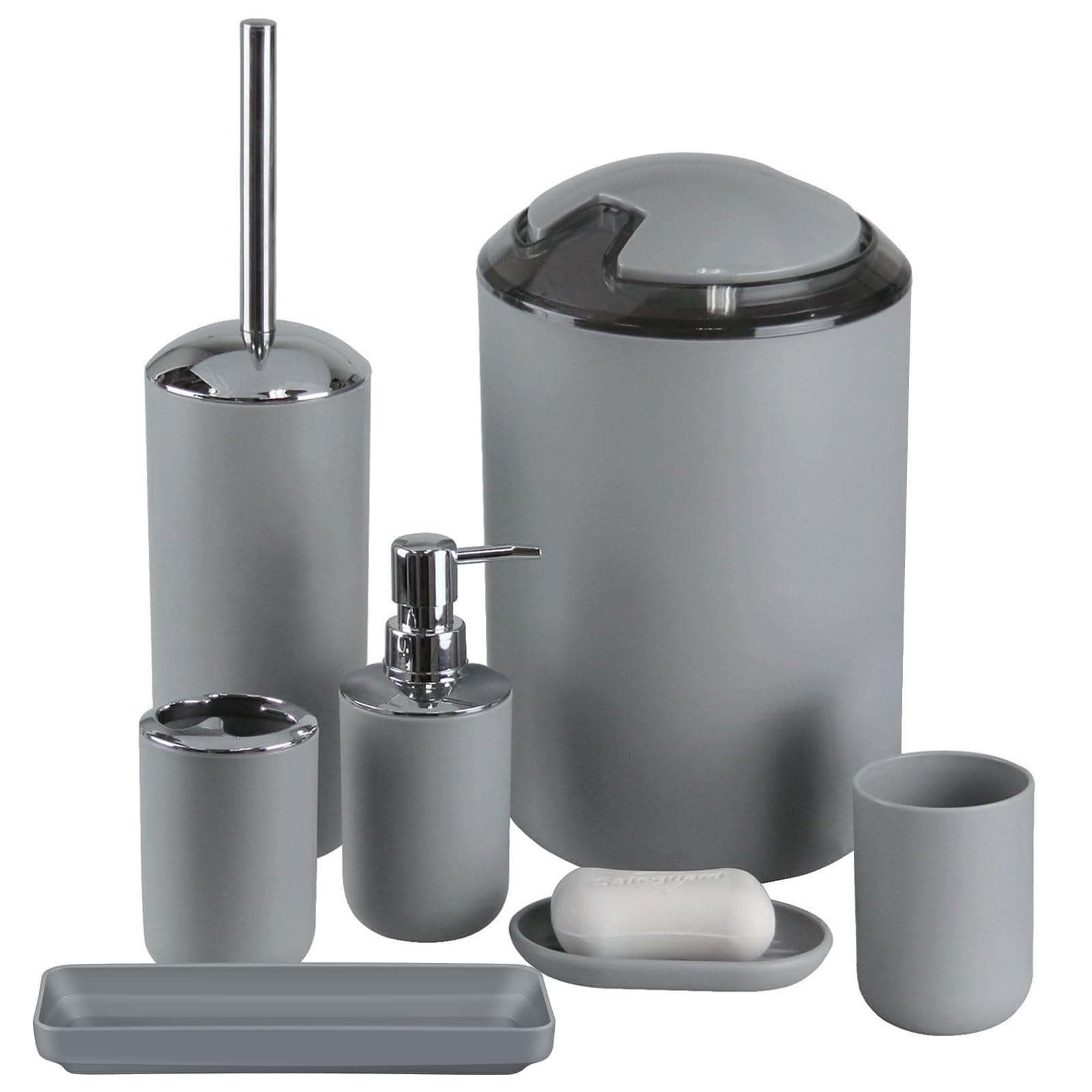 6PCS Grey Bathroom Accessories Set