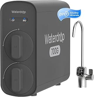 G5P700A Alkaline Mineral pH+ Reverse Osmosis Water Filter, NSF/ANSI 58 & 372 Certified, 700G Reverse Osmosis System, 8 Stage RO Water Filtration System, 2:1 Pure to Drain, Smart LED Faucet