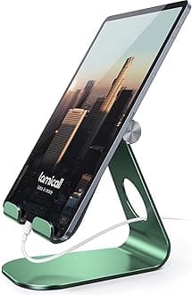 Lamicall Tablet Stand, Adjustable Tablet Holder - Desktop Stand Dock Holder Compatible with 4-13" Tablets Such as iPad Pro 11, 9.7, 10.5, 12.9 Air Mini, Kindle, Tab, iPhone Air 17 Pro Max, Green