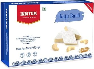 Indiyum Kaju Burfi | Festive & Gifting Sweets | Made with Fine Cashew Nuts pack of 200g