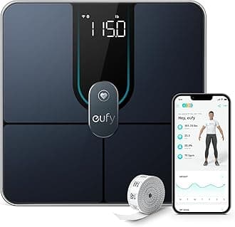 eufy Smart Scale P2 Pro, Weight Scale with Wi-Fi, Bluetooth Weighing Scale, 16 Measurements Including Weight, Heart Rate, Body Fat, BMI, Muscle & Bone Mass, 3D Virtual Body Mode, 50 g/0.1 lb