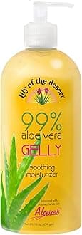 Lily Of The Desert Gelly Moisturizer - 99% Organic Aloe Vera Gel for Skin, After Sun Care with Aloe, Vitamin E Oil, and Vitamin C for Sunburn Relief, 16 Fl Oz