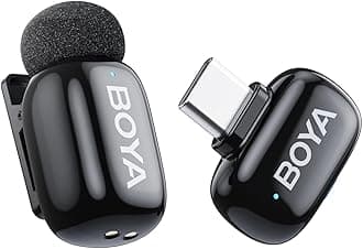 BOYA mini Wireless Microphones for iPhone 15-16/Android/PC with USB-C Plug,3-Level AI Noise Cancellation,Voice Changer,328ft 6h Battery for Video Recording Podcast Interview(1TX+1RX, No Charging Case)