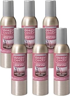Yankee Candle Concentrated Air Freshener Room Spray, Odor Eliminator for Home, Bathroom, Home Sweet Home, 1.5 Oz (Pack of 6)