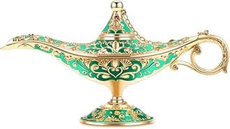 Gusnilo Vintage Aladdin Magic Lamp Genie Collector's Edition/Wedding Table Decoration,Collectable Rare Classic Arabian Props Aladdin Pot & Delicate Gift for Party/Birthday(Green)