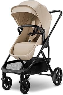MAMA & BABYRovee Bassinet Baby Stroller, 2-in-1 Foldable Infant Stroller with Reversible Seat, UPF 50+ Canopy, All-Terrain Wheels for On-The-Go Families