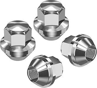 RUIZHI 4 pcs Alloy Wheel Nuts - M12x1.5 | 19mm Hex with Taper Washer - High-Strength Lug Nuts Compatible with Ford F-150/Escort, Ford Fiesta Focus Fusion, for Lincoln (Set)